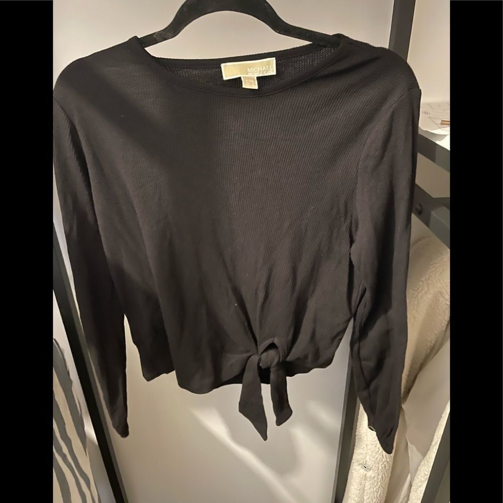 Michael Michael Kors Waffle Tie-Hem Top